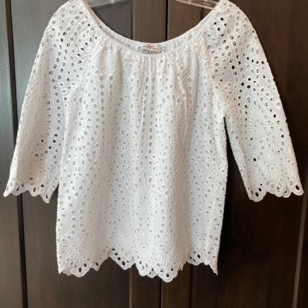 Vineyard Vines eyelet off shoulder top sz XS